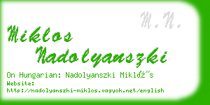 miklos nadolyanszki business card